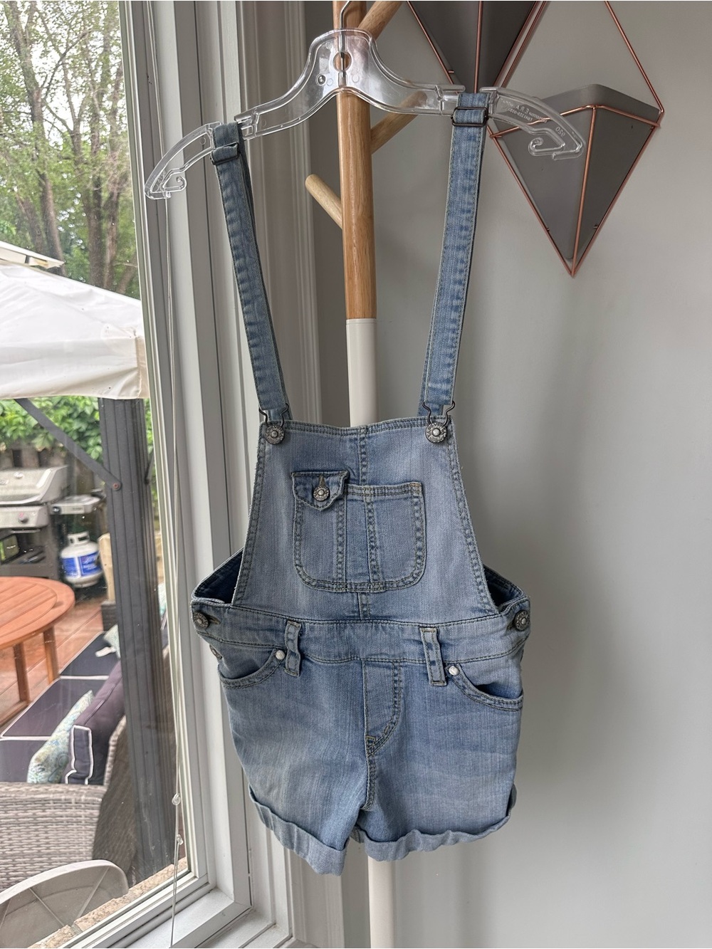 VINTAGE Y2K SILVER JEANS Light Wash Jeans Denim Short Overalls Shortalls Size 29
